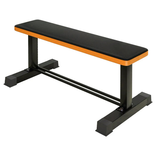 Heavy‑Duty Flat Weight Bench with Dumbbell Rack, Steel Construction & Durable Padding for Strength Training, Home Gym Fitness