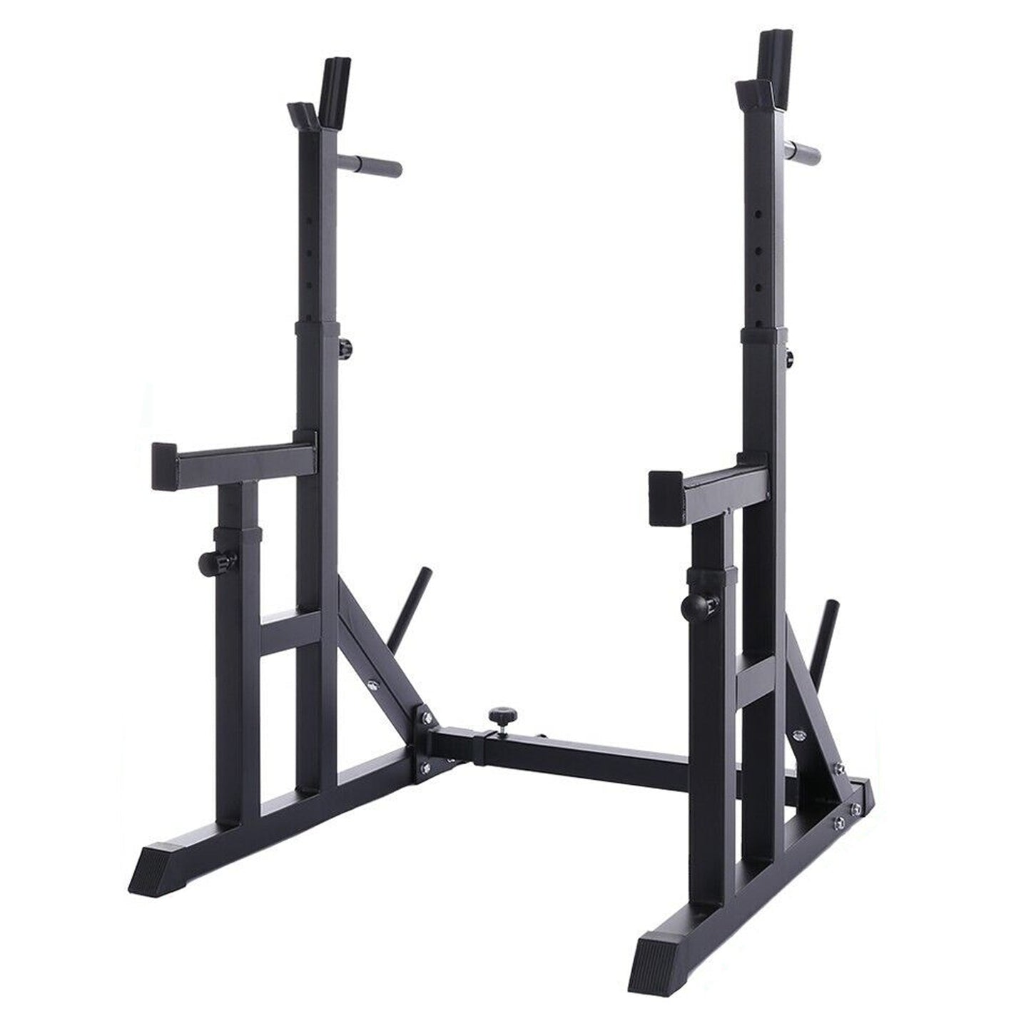 Heavy Duty Adjustable Squat & Bench Press Rack 2.0 – 400kg Capacity, 13 Height Levels, Dip Handles, Plate Storage & Olympic Bar Support for Home Gym Training