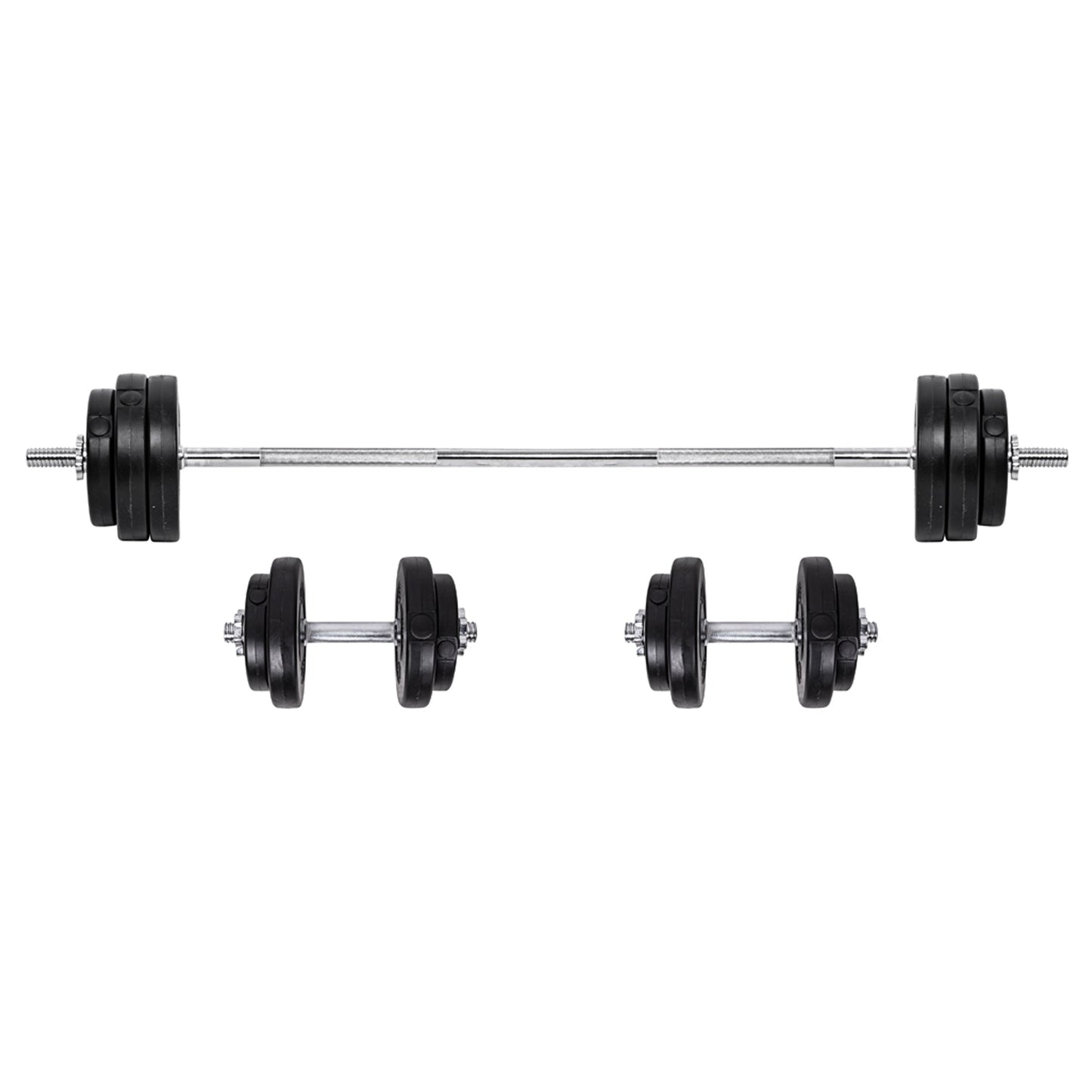 Adjustable Cast‑Iron 65 kg Dumbbell & Barbell Set – 2‑in‑1 Set, Knurled Handles, No‑Roll Design – Full‑Body Strength Training for Home Gyms