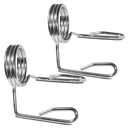 Olympic 2″ Chrome Spring Collars – Secure Barbell Clips for 50 mm Olympic Bars, Sleek Locking Collars for Home Gym Strength Training