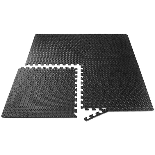 10mm EVA Foam Interlocking Puzzle Exercise Mat – Non-Slip, Shock Absorbing Gym Flooring for Home Fitness & Studio Use – Durable Black Tiles