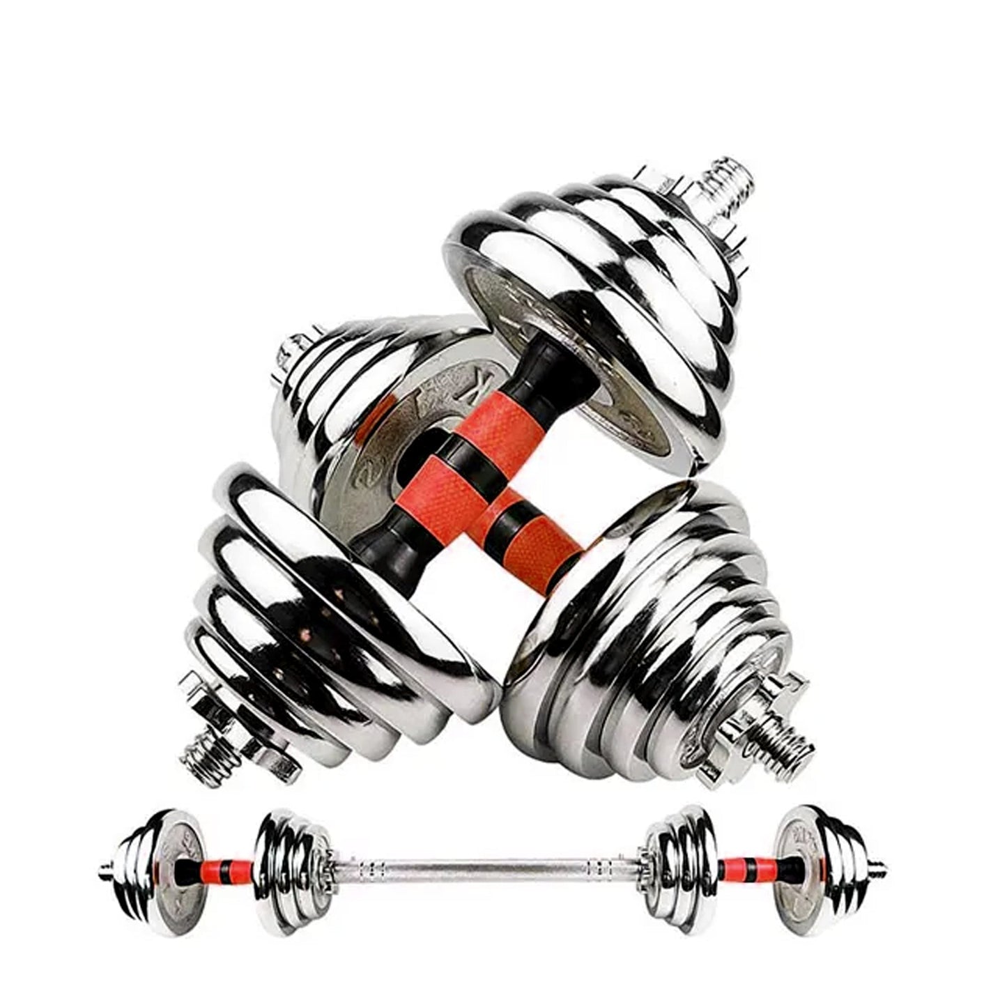 20kg (2-in-1) Adjustable Cast Iron Dumbbell & Barbell Set – Strength Training Weights for Home Gym & Personal Fitness Studios