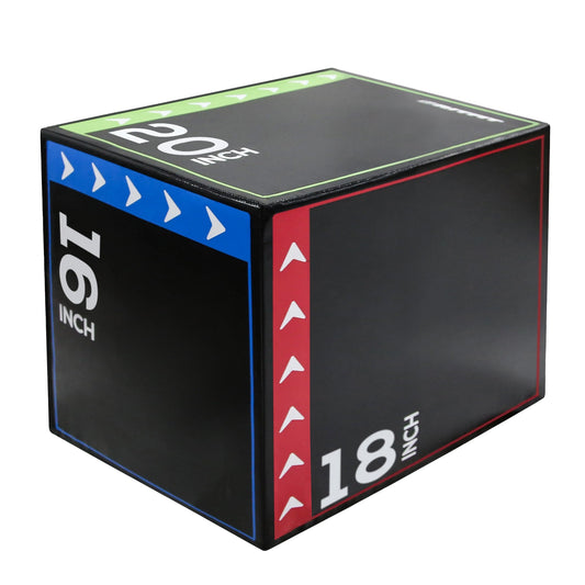 3‑in‑1 Soft Foam Plyometric Jump Box with Non‑Slip PVC Coating – 16/20/24″ Heights for Home Gym Strength & Jump Training