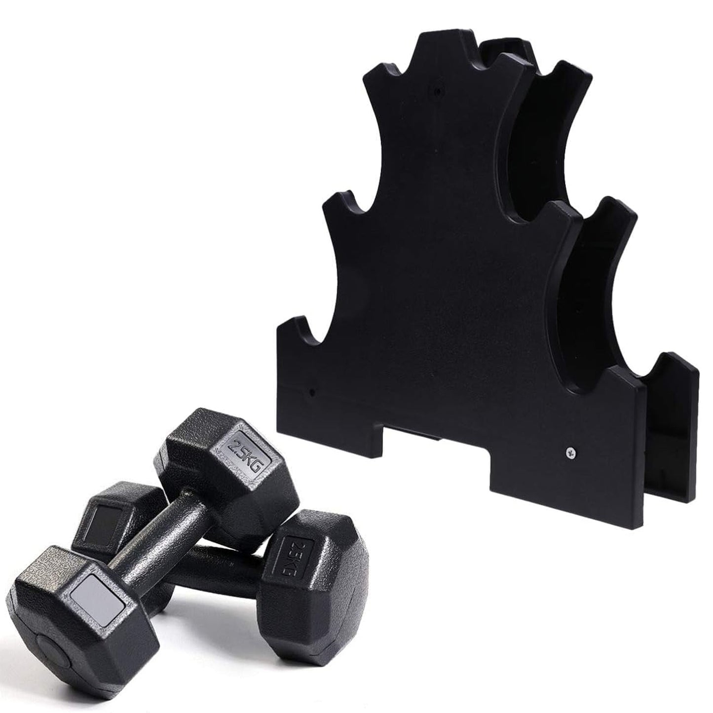 Heavy Duty Neoprene Dumbbell Tree Rack – Sturdy Steel A‑Frame, 3/5 Tier Compact Weights Storage for Home Gym