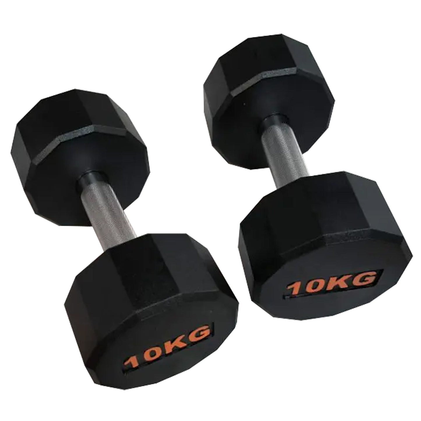 Rubber Coated Round Hex Dumbbell – Anti‑Roll Design, Knurled Grip Strength Training Dumbbells for Home Gym