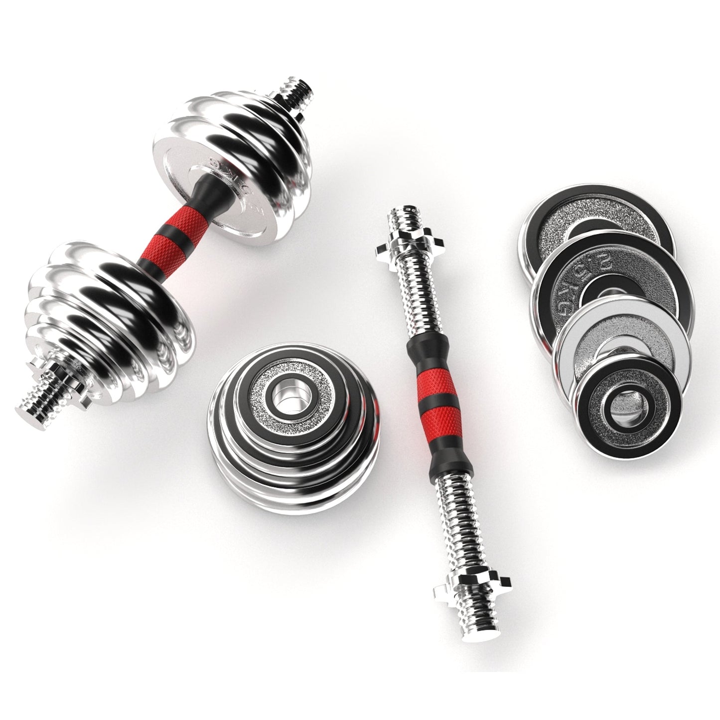 20kg (2-in-1) Adjustable Cast Iron Dumbbell & Barbell Set – Strength Training Weights for Home Gym & Personal Fitness Studios