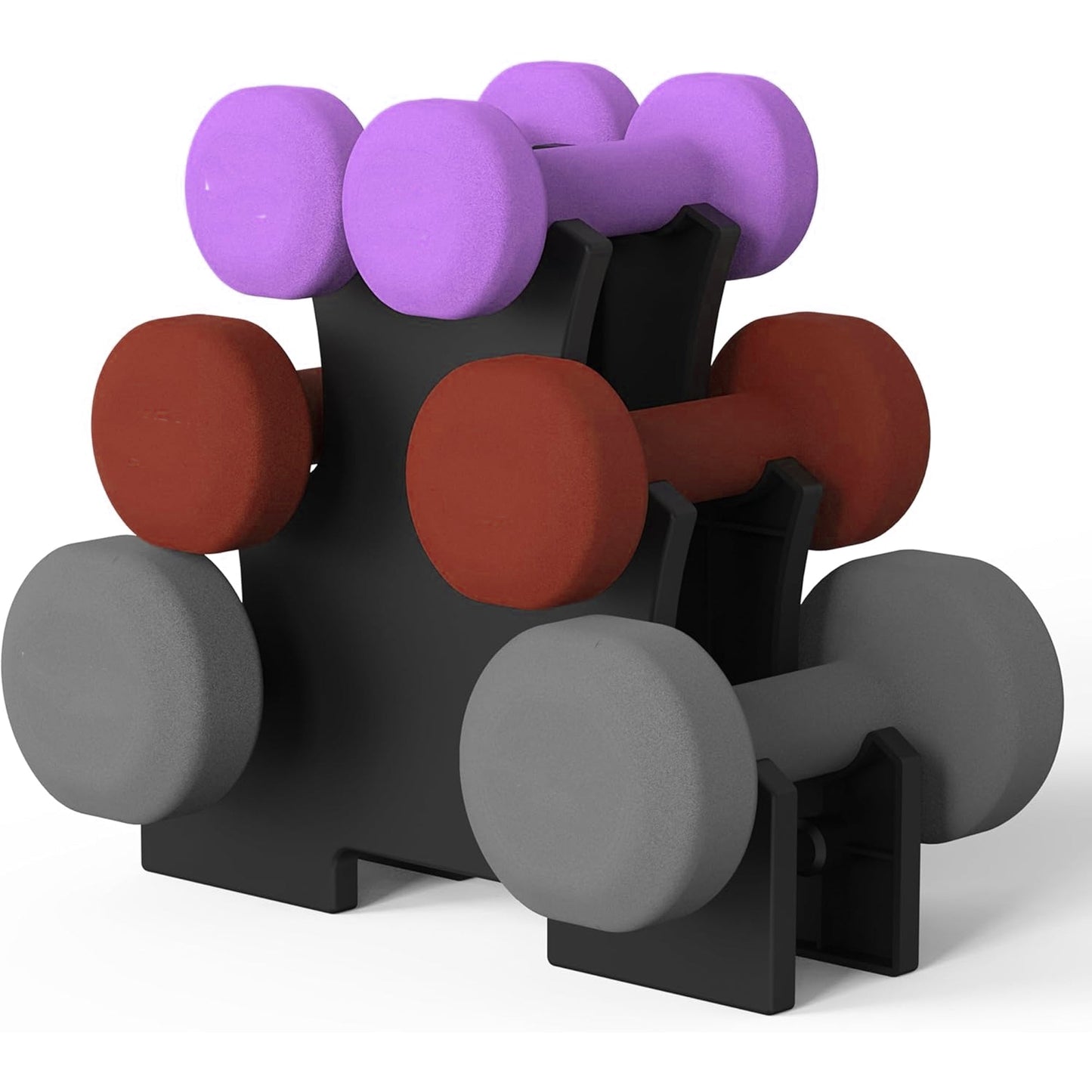 Heavy Duty Neoprene Dumbbell Tree Rack – Sturdy Steel A‑Frame, 3/5 Tier Compact Weights Storage for Home Gym