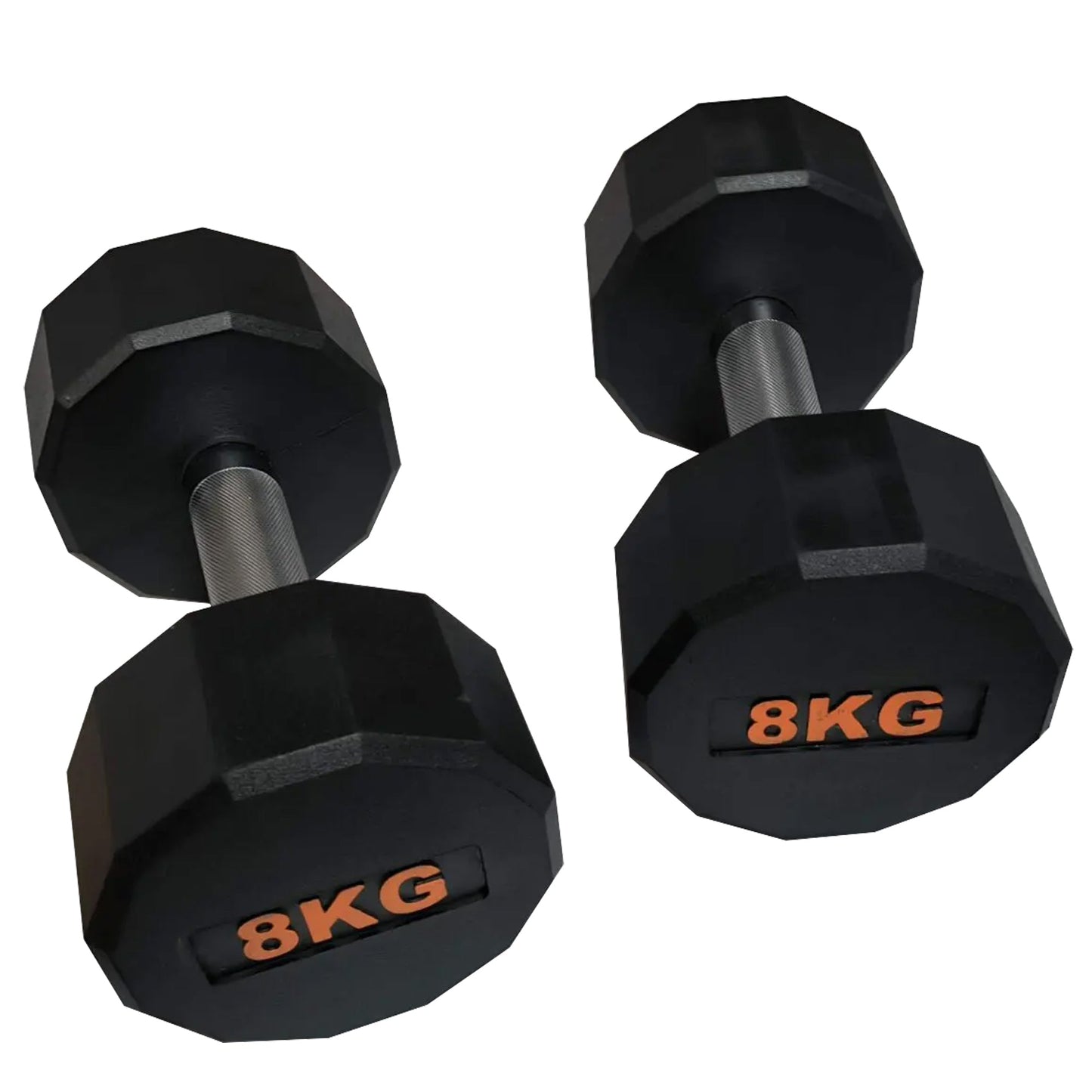 Rubber Coated Round Hex Dumbbell – Anti‑Roll Design, Knurled Grip Strength Training Dumbbells for Home Gym