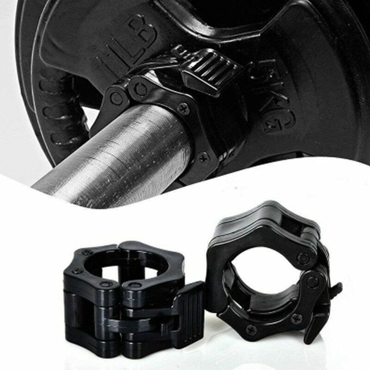 Olympic Barbell Collars Quick‑Release Locking Clips – Heavy‑Duty Steel Clamps for Weightlifting & CrossFit, Secure Grip for Home Gym