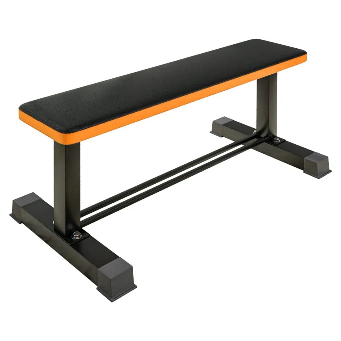 Heavy‑Duty Flat Weight Bench with Dumbbell Rack, Steel Construction & Durable Padding for Strength Training, Home Gym Fitness