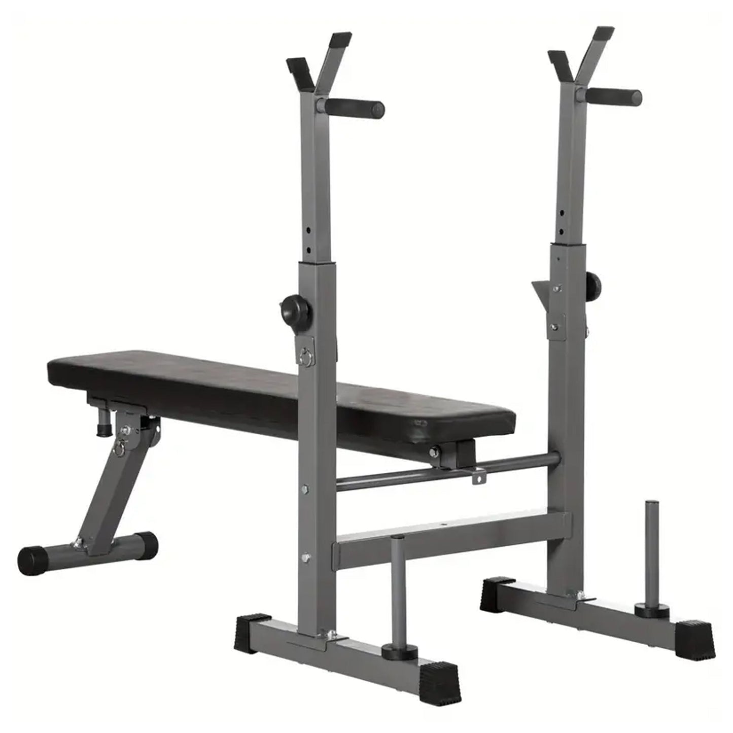 Adjustable Weight Bench & Dip Station with Barbell Rack – Heavy Duty Foldable Steel Bench Press for Strength Training in Compact Home Gym Spaces