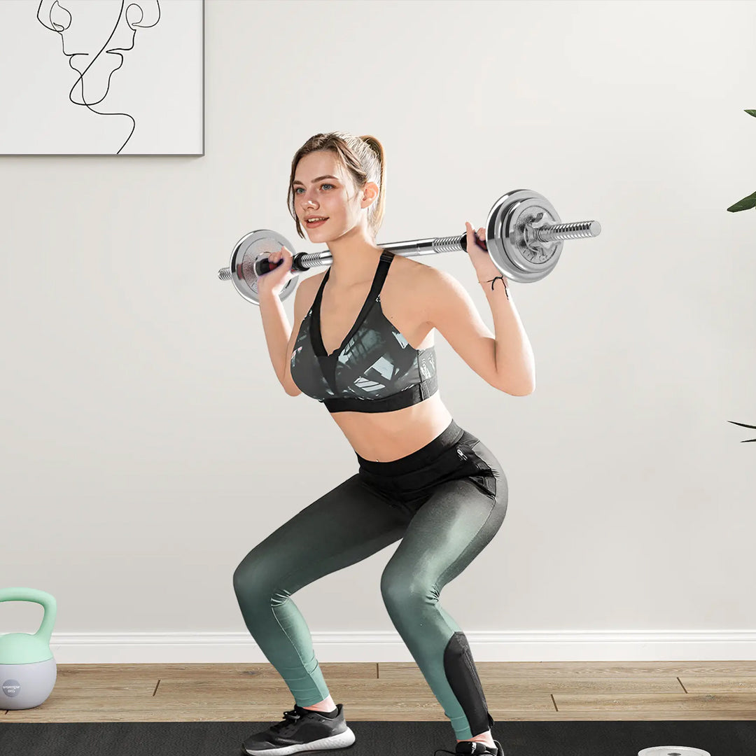 20kg (2-in-1) Adjustable Cast Iron Dumbbell & Barbell Set – Strength Training Weights for Home Gym & Personal Fitness Studios