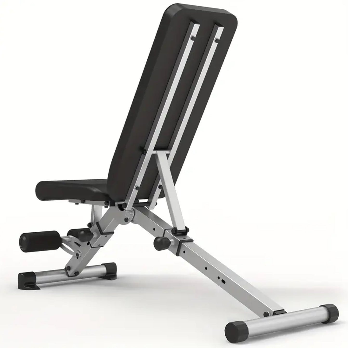 Heavy Duty Adjustable Weight Bench with Dip Station – Steel Frame, Multi Angle Back and Seat, Strength Training, Home Gym, Compact Design
