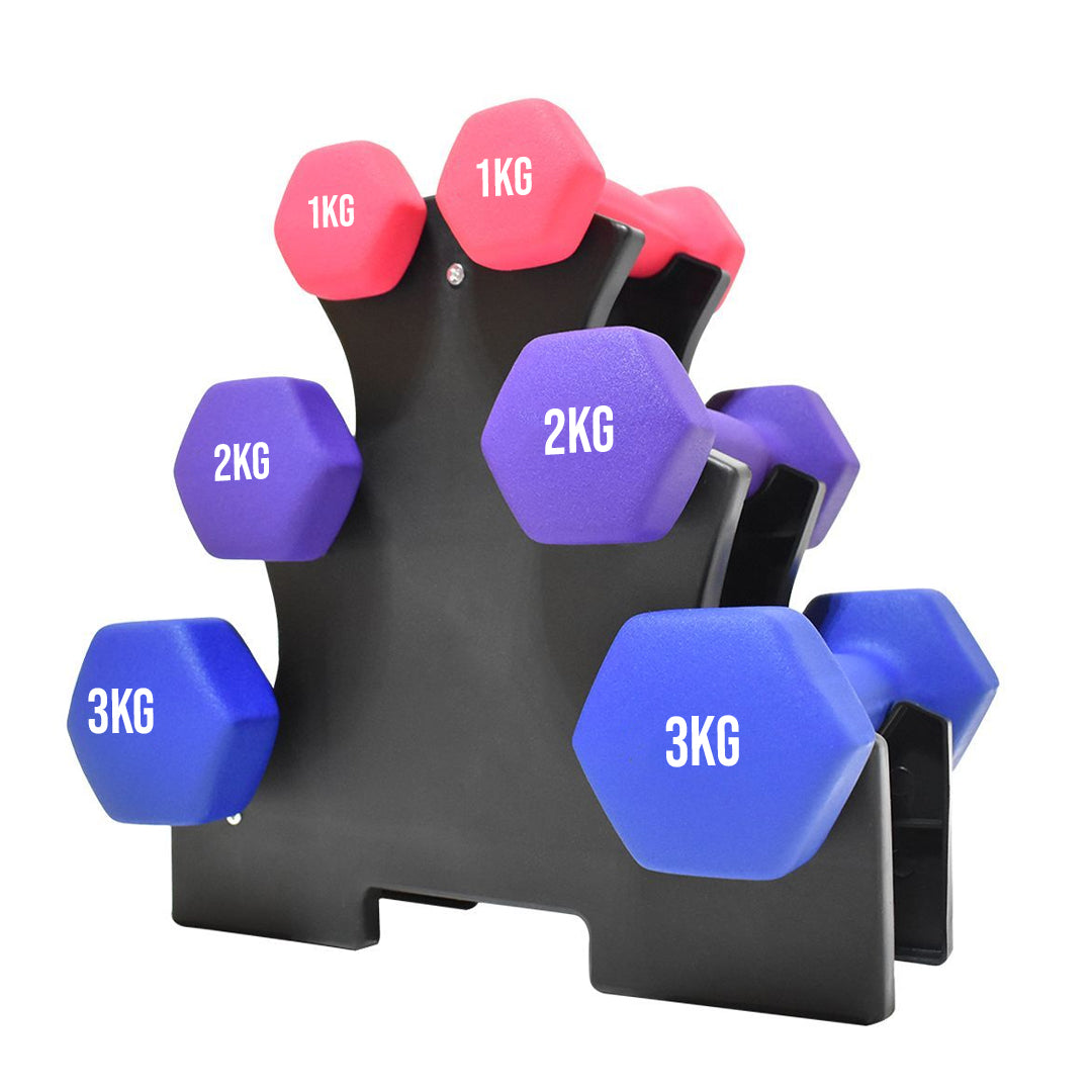 Heavy Duty Neoprene Dumbbell Tree Rack – Sturdy Steel A‑Frame, 3/5 Tier Compact Weights Storage for Home Gym