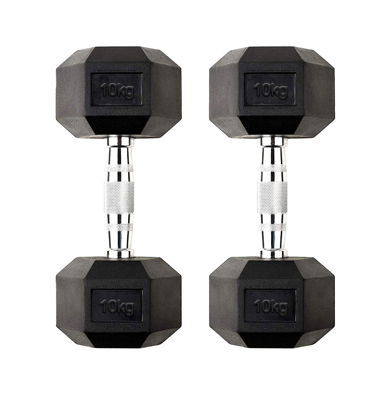Hex Dumbbells 2.5kg–60kg Pairs & Sets – Heavy-Duty Rubber-Coated Anti-Roll Weights with Knurled Handles for Strength Training – Home Gym or Studio