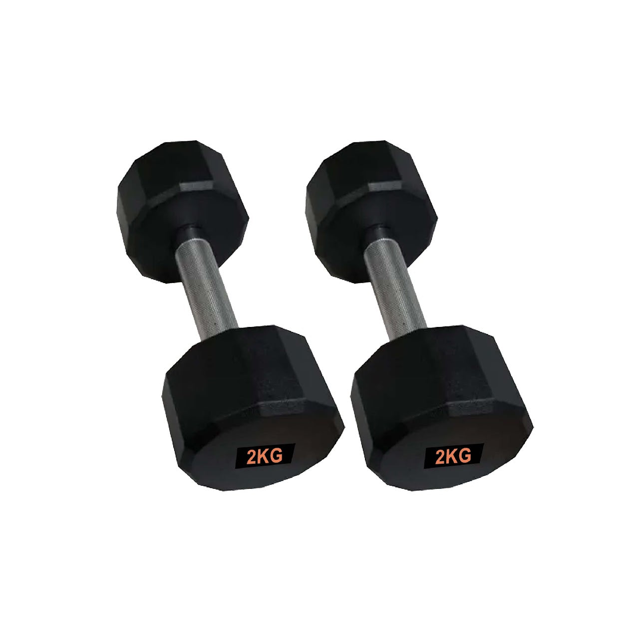 Rubber Coated Round Hex Dumbbell – Anti‑Roll Design, Knurled Grip Strength Training Dumbbells for Home Gym