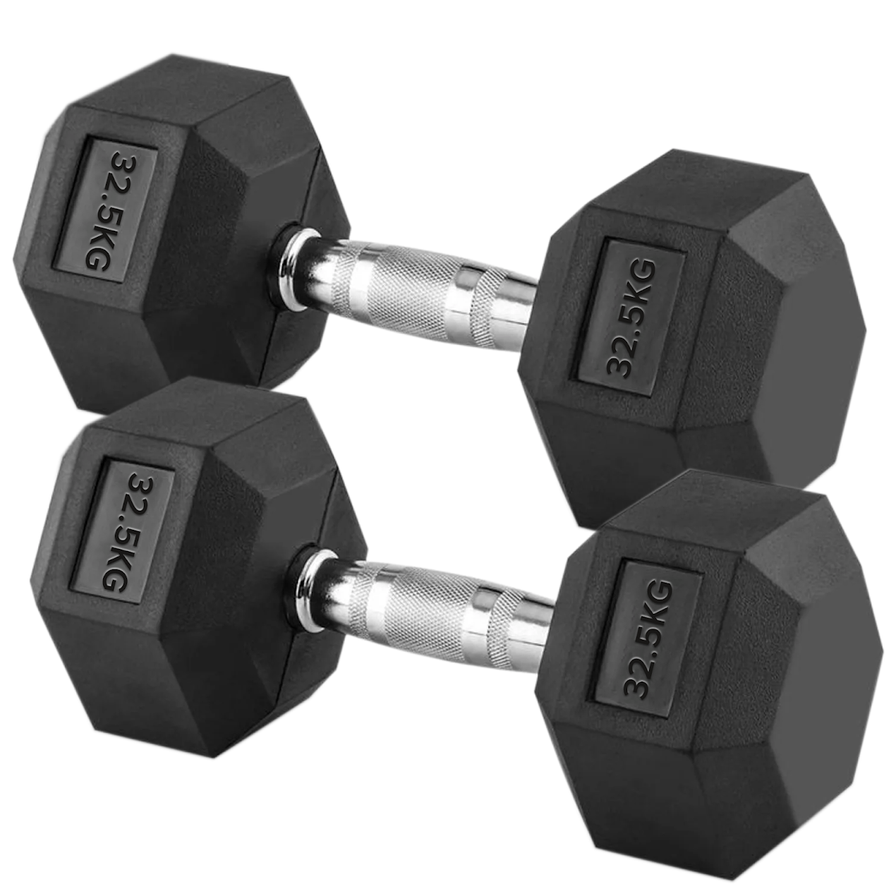 Hex Dumbbells 2.5kg–60kg Pairs & Sets – Heavy-Duty Rubber-Coated Anti-Roll Weights with Knurled Handles for Strength Training – Home Gym or Studio