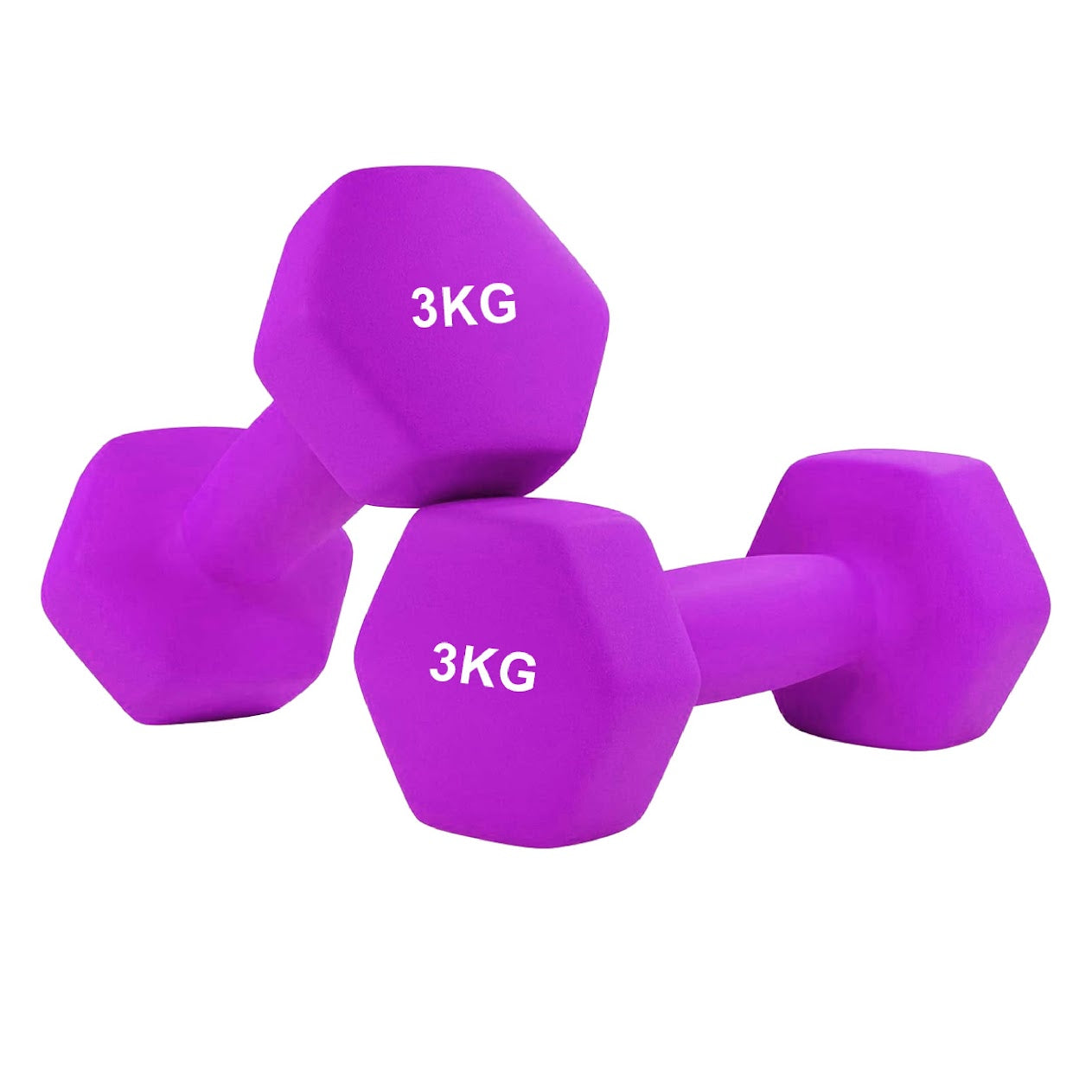 Hex Neoprene Dumbbell Weights – Anti Roll, Non Slip Grip | Singles, Pairs & Sets | Comfortable, Floor Safe Dumbbells for Home & Gym Workouts
