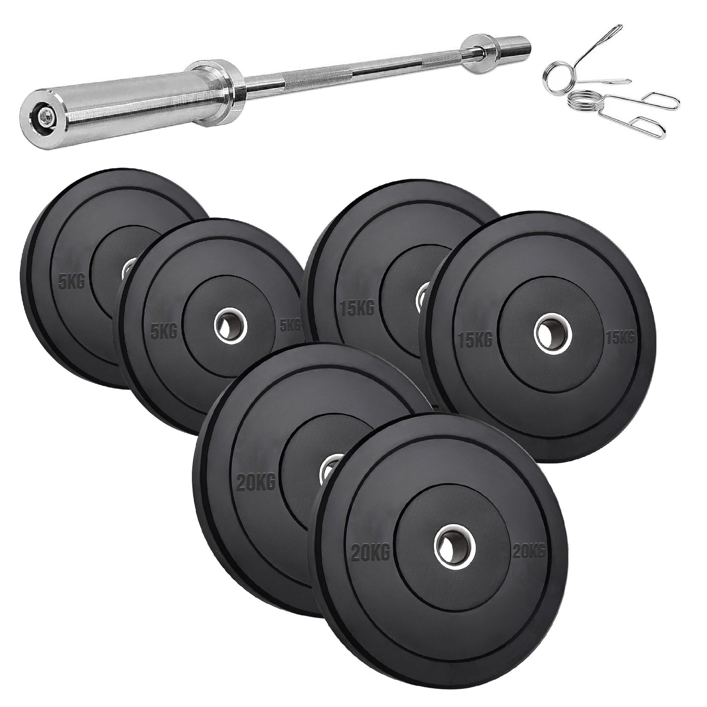 Olympic Rubber Bumper Plates – Heavy-Duty Cast Iron Core, Anti‑Bounce & Rust‑Resistant – Performance Strength Training for Home Gyms & Cross‑Training