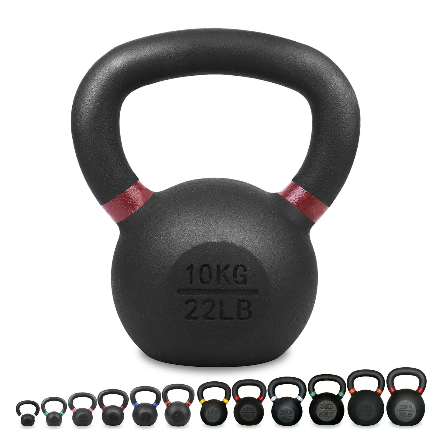 Cast Iron Kettlebells Set – Solid Iron, Rust Resistant Coating, Ergonomic Grip – Full Body Strength & Power Training – Ideal for Home Gyms