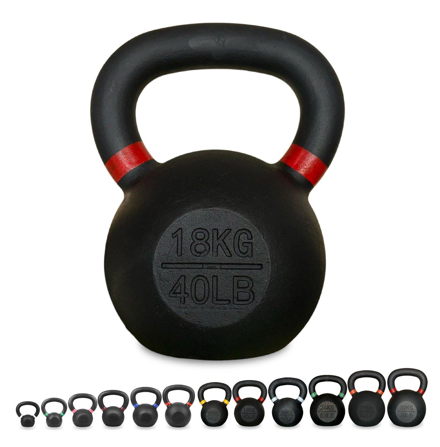 Cast Iron Kettlebells Set – Solid Iron, Rust Resistant Coating, Ergonomic Grip – Full Body Strength & Power Training – Ideal for Home Gyms