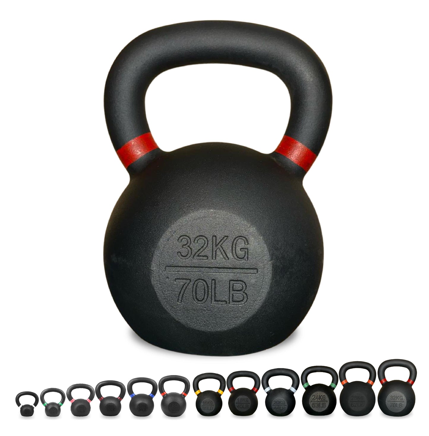 Cast Iron Kettlebells Set – Solid Iron, Rust Resistant Coating, Ergonomic Grip – Full Body Strength & Power Training – Ideal for Home Gyms