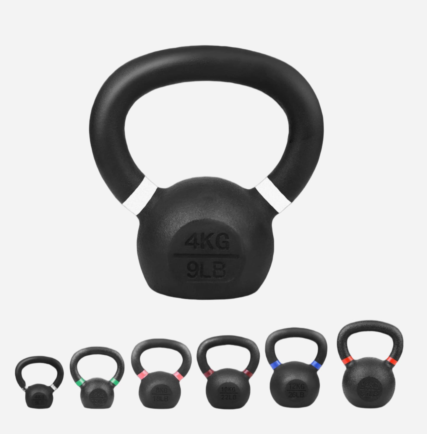 Cast Iron Kettlebells Set – Solid Iron, Rust Resistant Coating, Ergonomic Grip – Full Body Strength & Power Training – Ideal for Home Gyms
