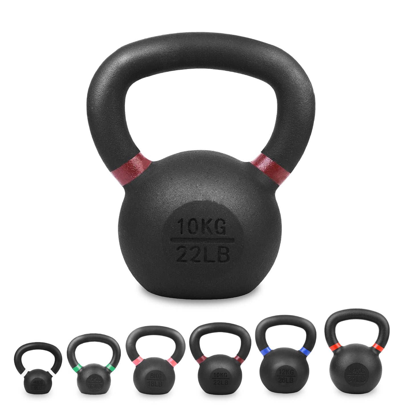 Cast Iron Kettlebells Set – Solid Iron, Rust Resistant Coating, Ergonomic Grip – Full Body Strength & Power Training – Ideal for Home Gyms