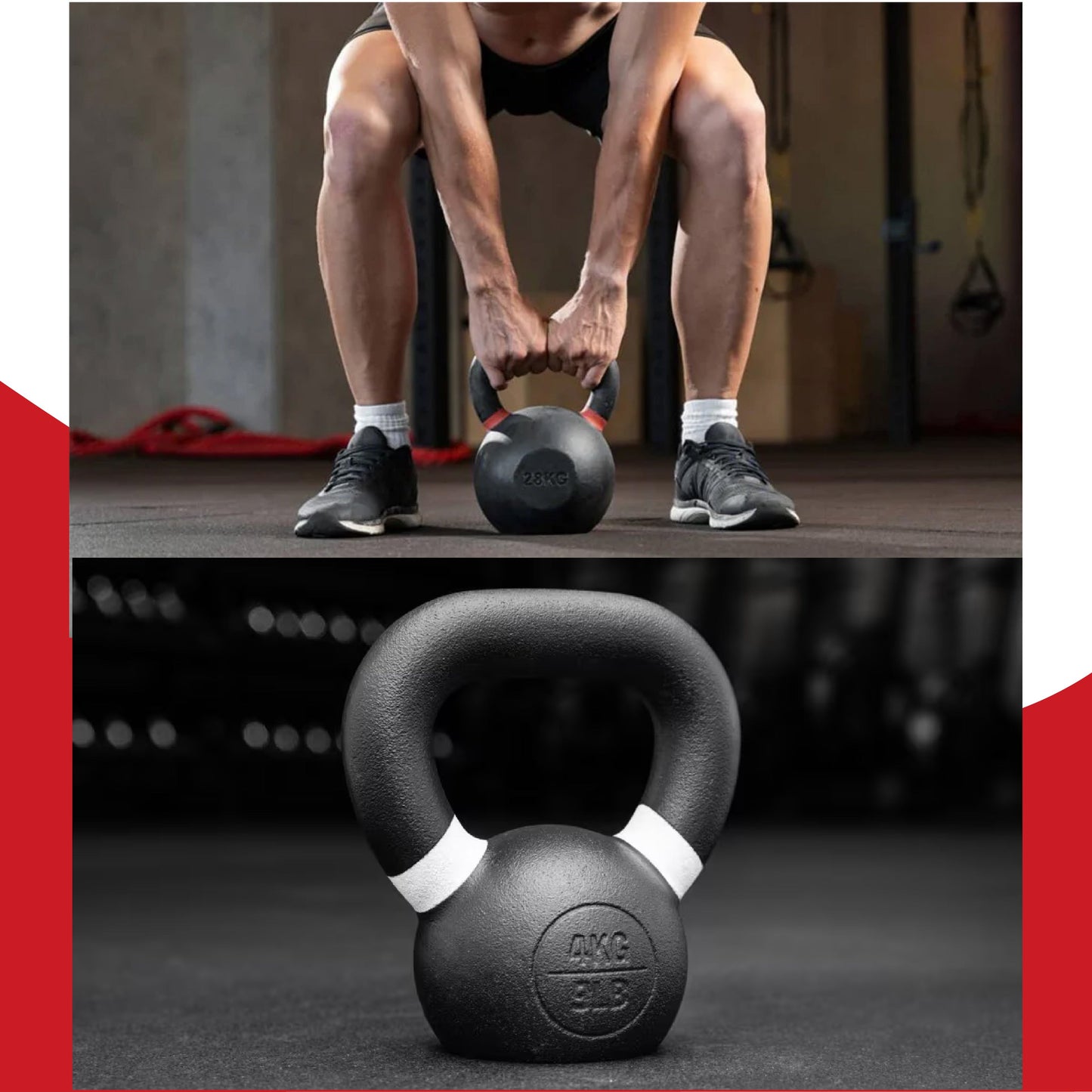 Cast Iron Kettlebells Set – Solid Iron, Rust Resistant Coating, Ergonomic Grip – Full Body Strength & Power Training – Ideal for Home Gyms