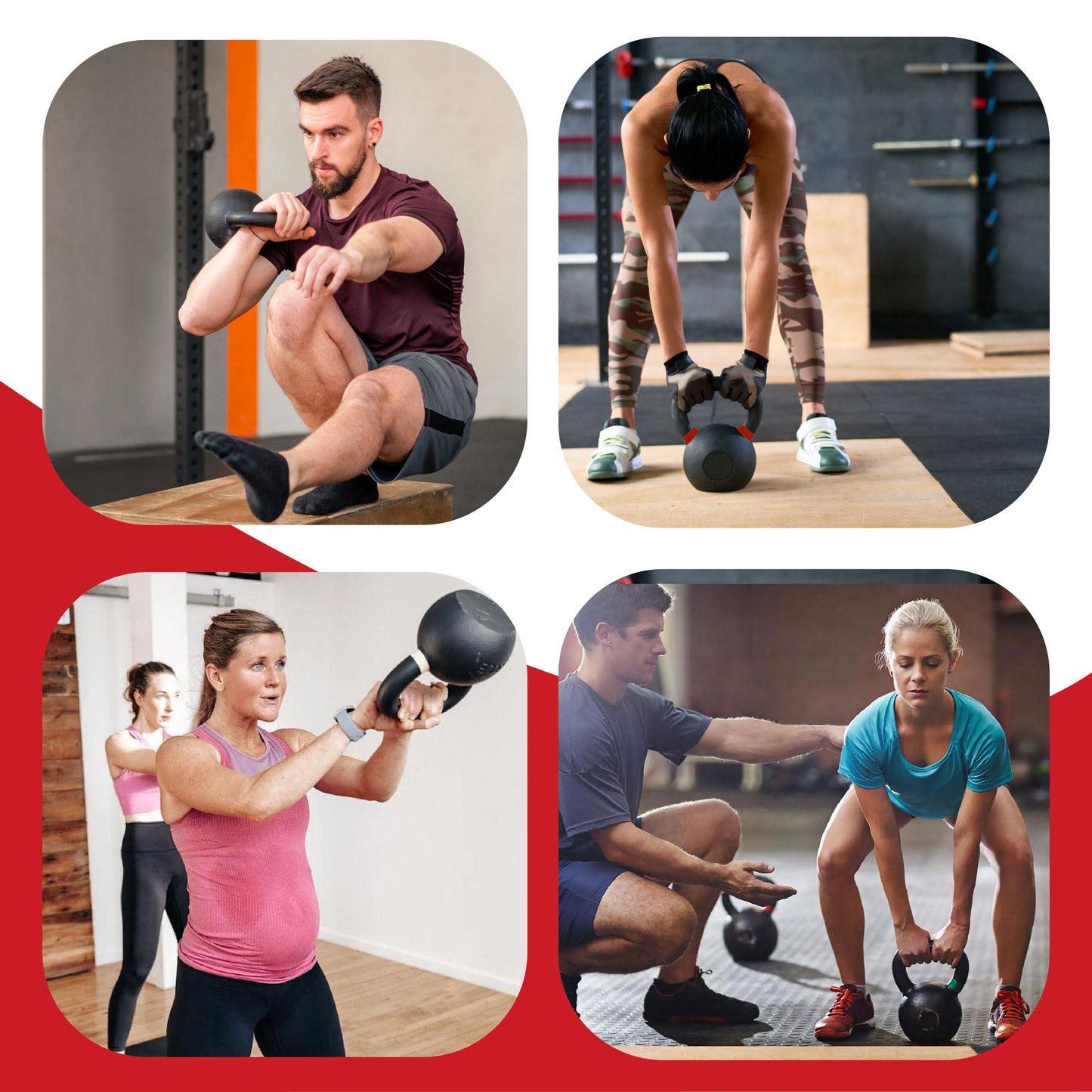 Cast Iron Kettlebells Set – Solid Iron, Rust Resistant Coating, Ergonomic Grip – Full Body Strength & Power Training – Ideal for Home Gyms