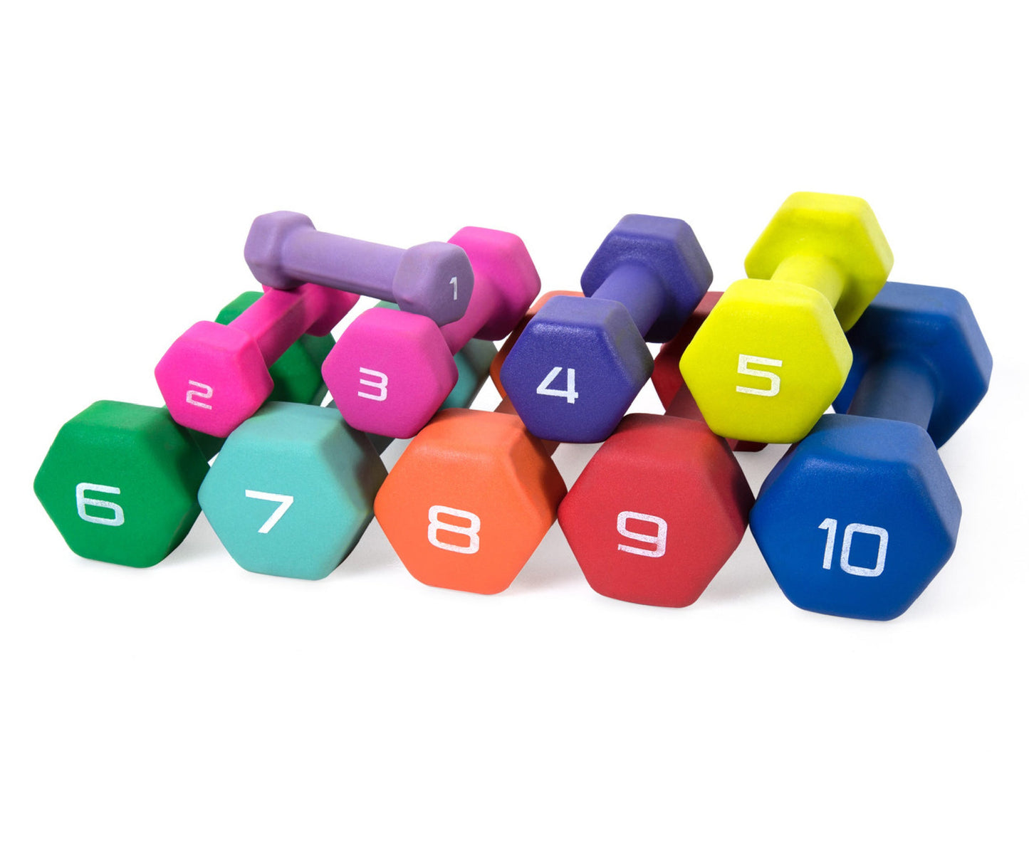 Hex Neoprene Dumbbell Weights – Anti Roll, Non Slip Grip | Singles, Pairs & Sets | Comfortable, Floor Safe Dumbbells for Home & Gym Workouts