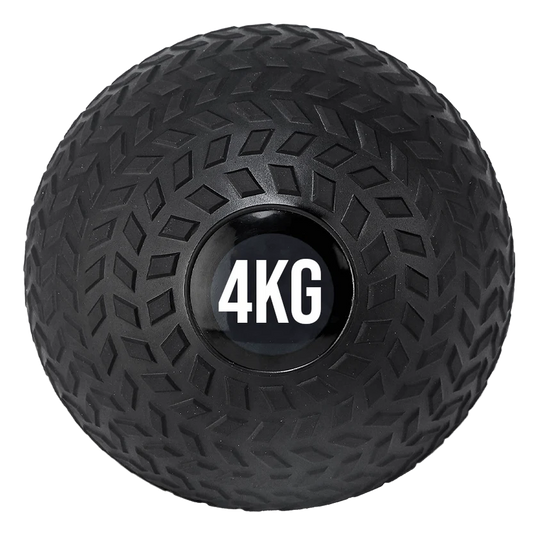 Black 5KG weight ball on a white background
