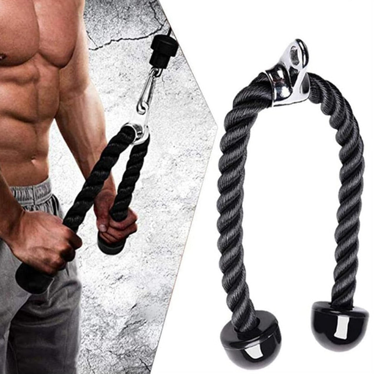 Cable Machine Attachments – Steel & Rubber Coated Handles, Multi Grip Bars & Ankle Straps for Full Body Strength Training – Ideal for Home Gyms