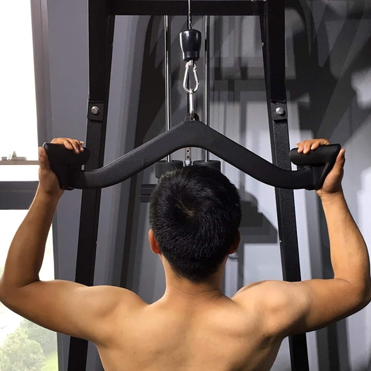 Cable Machine Attachments – Steel & Rubber Coated Handles, Multi Grip Bars & Ankle Straps for Full Body Strength Training – Ideal for Home Gyms