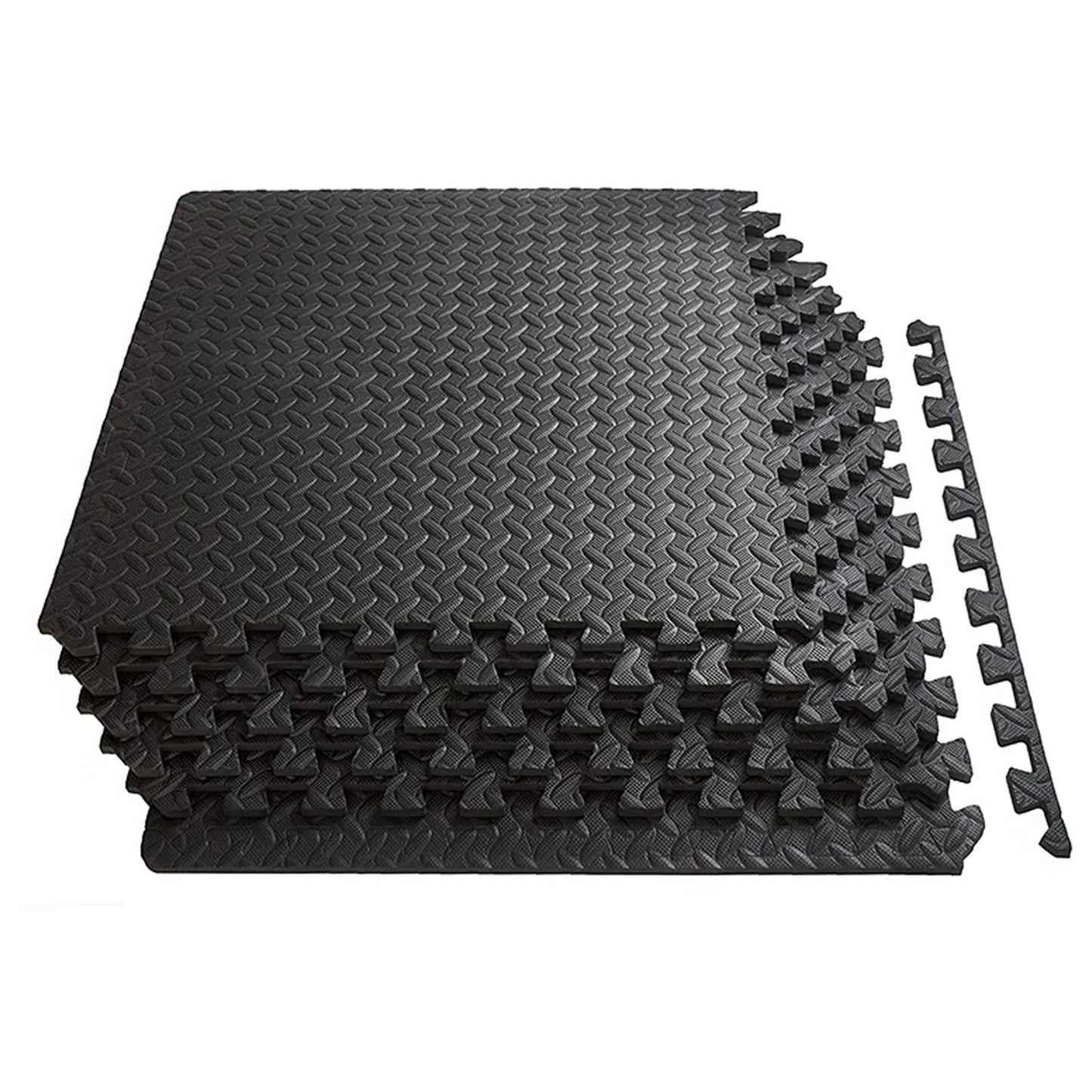 10mm EVA Foam Interlocking Puzzle Exercise Mat – Non-Slip, Shock Absorbing Gym Flooring for Home Fitness & Studio Use – Durable Black Tiles