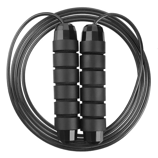 Adjustable Speed Skipping Rope – Tangle Free Black Cable with Ergonomic Sweat Resistant Handles – Cardio & Agility Training for Home Gym Workouts