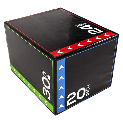 3‑in‑1 Soft Foam Plyometric Jump Box with Non‑Slip PVC Coating – 16/20/24″ Heights for Home Gym Strength & Jump Training