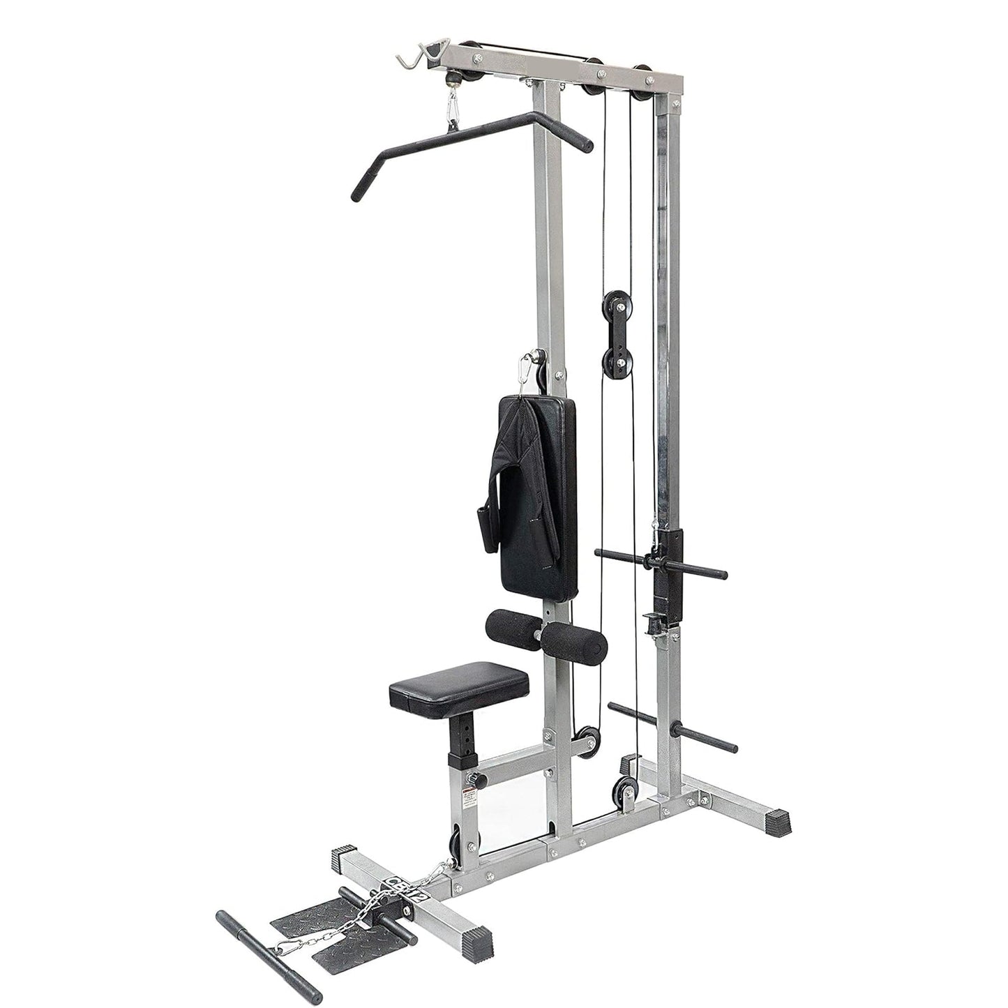 LAT Pulldown Machine – High & Low Pulley Cable Station with Adjustable Seat for Home Gym