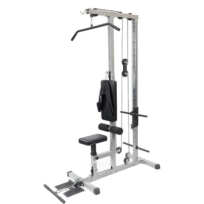 LAT Pulldown Machine – High & Low Pulley Cable Station with Adjustable Seat for Home Gym