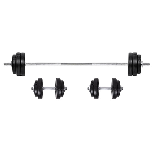 Adjustable Cast‑Iron 65 kg Dumbbell & Barbell Set – 2‑in‑1 Set, Knurled Handles, No‑Roll Design – Full‑Body Strength Training for Home Gyms