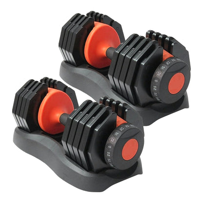 Adjustable Dumbbells 10‑in‑1 (2.5–25 kg) with Quick‑Dial & Safety Lock – Space Saving Home Gym Strength Equipment