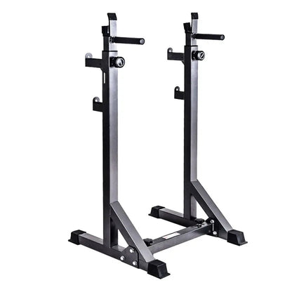 Adjustable Half Squat Rack with Dip Station & Pull Up Bar – Heavy Duty Steel Strength Training Stand for Home Gym, Spotter Arms Included