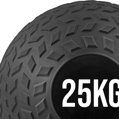 Treaded Rubber Slam Ball – Heavy‑Duty No‑Bounce, Tire‑Tread Grip for Power & Core Training – Compact Home Gym Essential