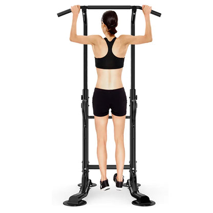 Multi‑Function Steel Power Tower – Pull‑Up, Dip, Push‑Up & Vertical Knee Raise Station for Home Gym Strength Training