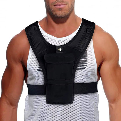 Lightweight Adjustable Hydration Vest with Phone Holder & Reflective Hi‑Vis Design for Night Running & Trail Use