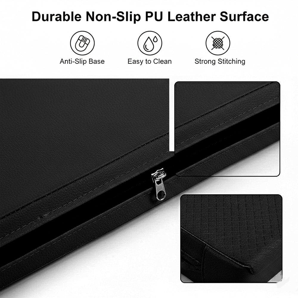 Tri-Fold Gymnastics Mat 5cm Thick PU Leather Non-Slip Foldable Crash Mat with Handles for Kids & Adults – Home Gym Yoga Pilates Stretching