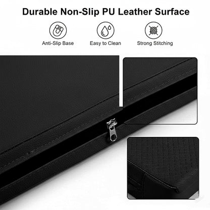 Tri-Fold Gymnastics Mat 5cm Thick PU Leather Non-Slip Foldable Crash Mat with Handles for Kids & Adults – Home Gym Yoga Pilates Stretching