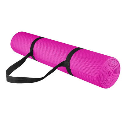Extra-Thick 10 mm NBR Foam Yoga Mat – Non‑Slip, Eco-Friendly, Cushioned Comfort with Carry Strap for Home Fitness, Pilates, HIIT & Gymnastics