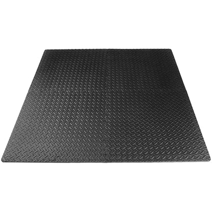 10mm EVA Foam Interlocking Puzzle Exercise Mat – Non-Slip, Shock Absorbing Gym Flooring for Home Fitness & Studio Use – Durable Black Tiles