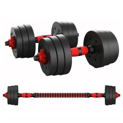 Adjustable Dumbbells & Barbell Set – Vinyl‑Coated 20 / 25 / 30 kg Muscle Workout Kit for Home Gym, Noise‑Reducing, Space‑Saving